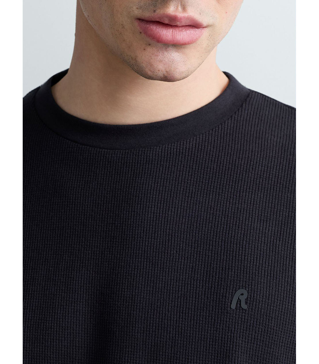 ワッフルコットンロングスリーブTシャツ 詳細画像 ブラック 5